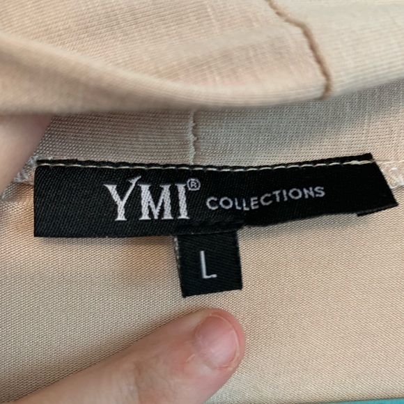YMI Collections beige tie front cardigan. New. Size large - Picture 3 of 13